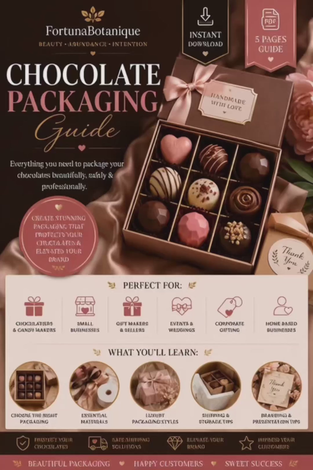 Luxury Chocolate Packaging Guide | Premium Gift Box Ideas, Branding & Packaging Inspiration (Instant PDF Download)