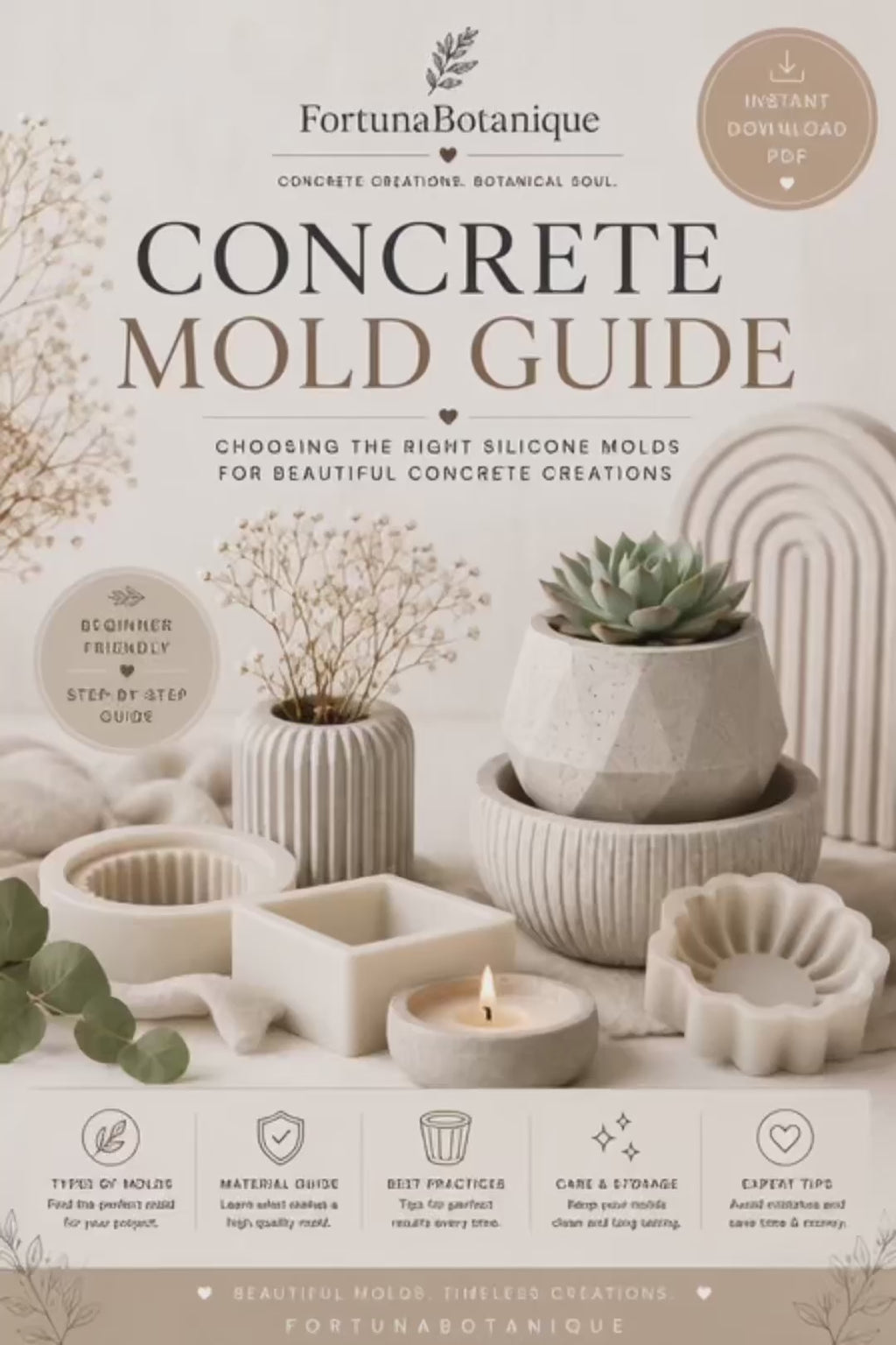 Concrete Mold Guide | Choosing the Best Silicone Molds for Concrete | Instant PDF Download