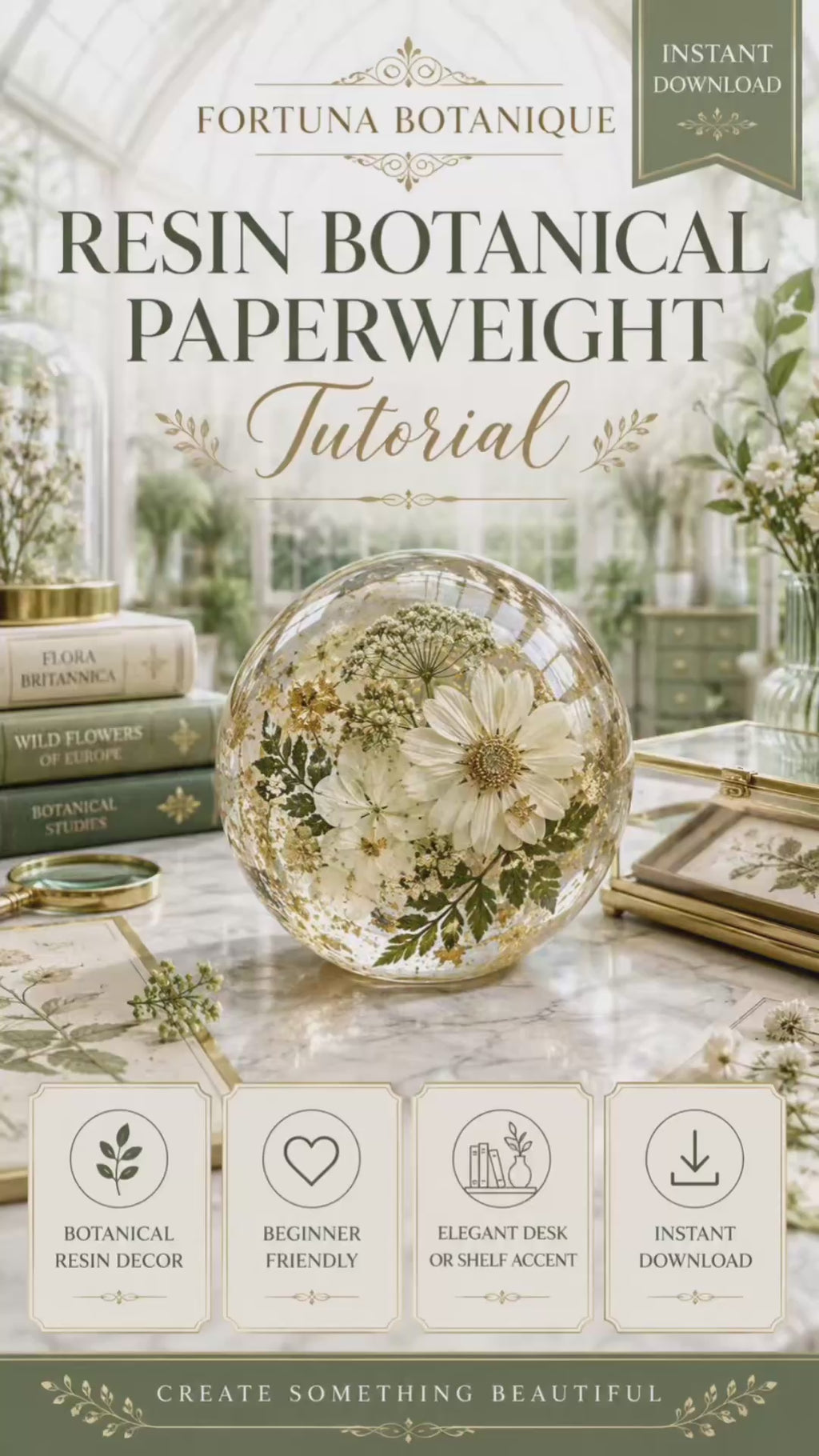 Resin Botanical Paperweight Tutorial | Pressed Flower Resin Guide