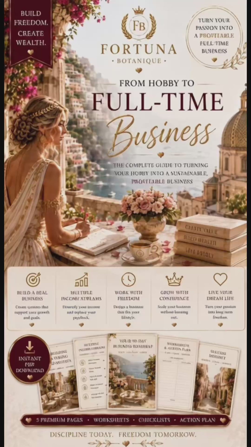 From Hobby to Full-Time Business Guide | Handmade Business Workbook | Small Business Planner | Etsy & Shopify Seller Success | Digital PDF Download