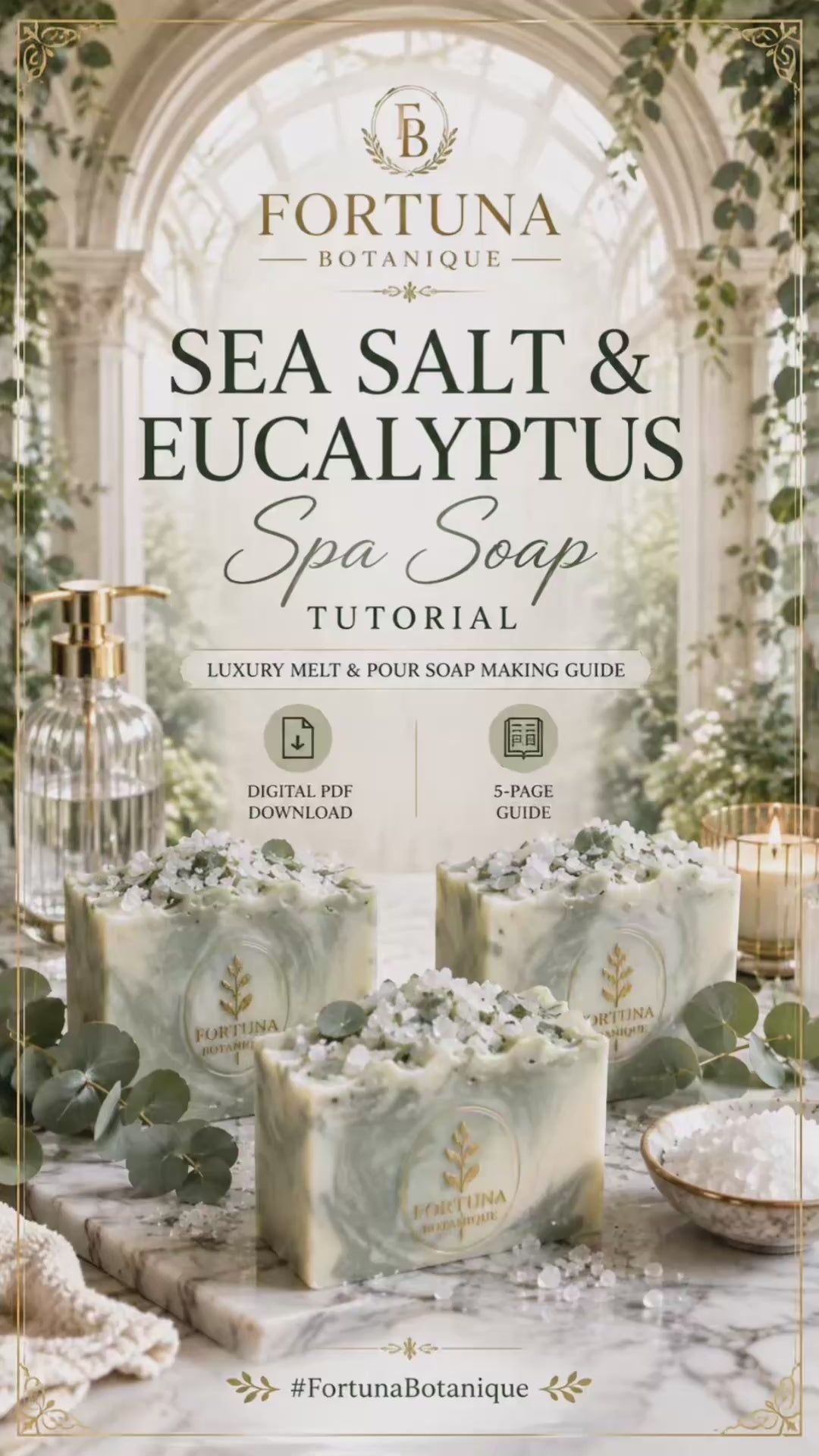 Sea Salt & Eucalyptus Spa Soap Tutorial | Luxury Melt & Pour Soap Making Guide PDF