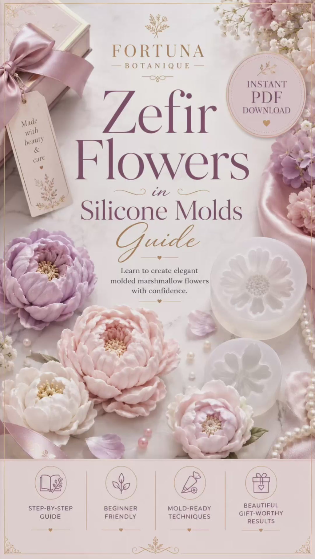 Zefir Flowers in Silicone Molds Guide | Molded Marshmallow Flower Techniques & Floral Zefir PDF