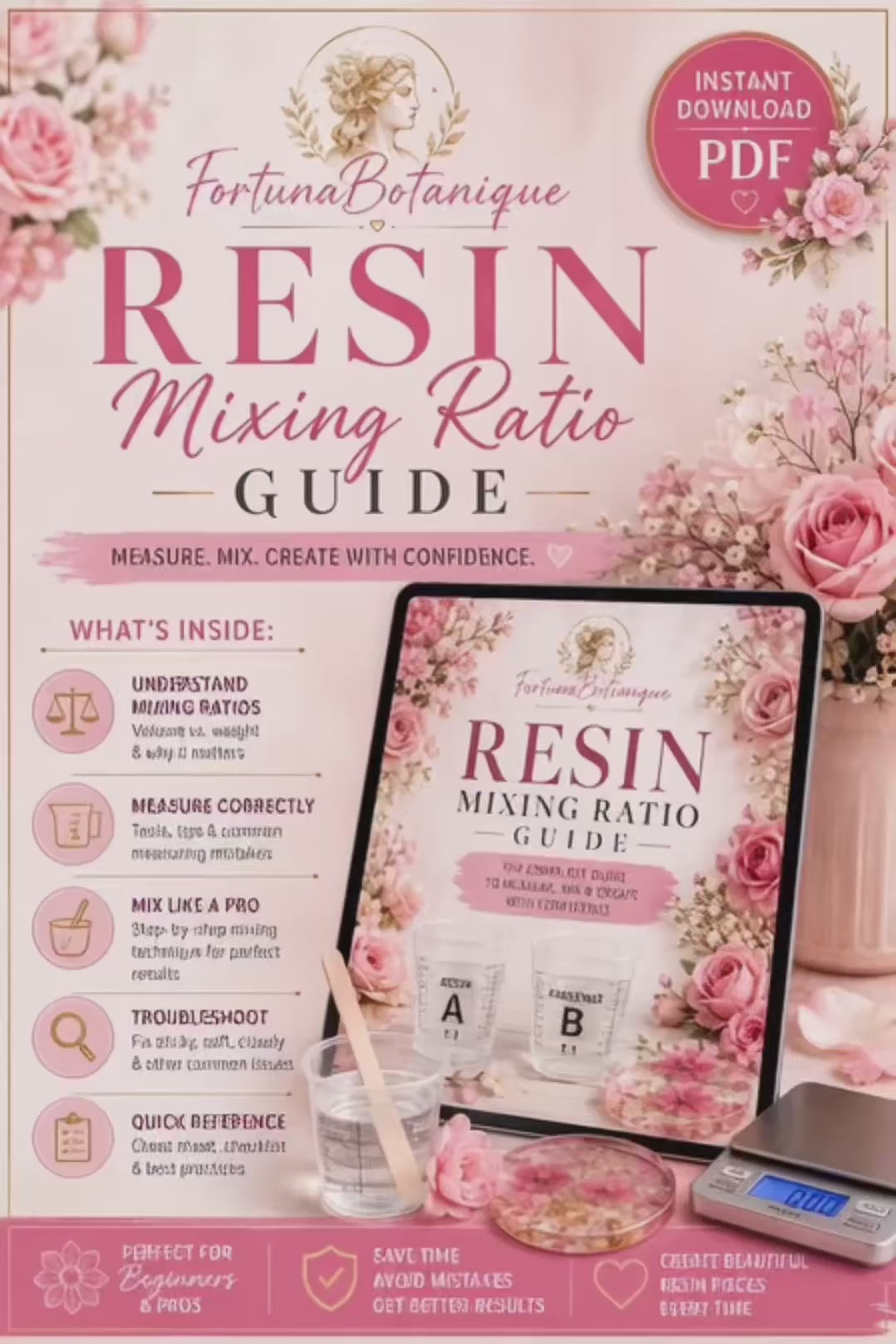 Resin Mixing Ratio Guide | Complete Epoxy Resin Measuring & Mixing Tutorial | Instant PDF Download