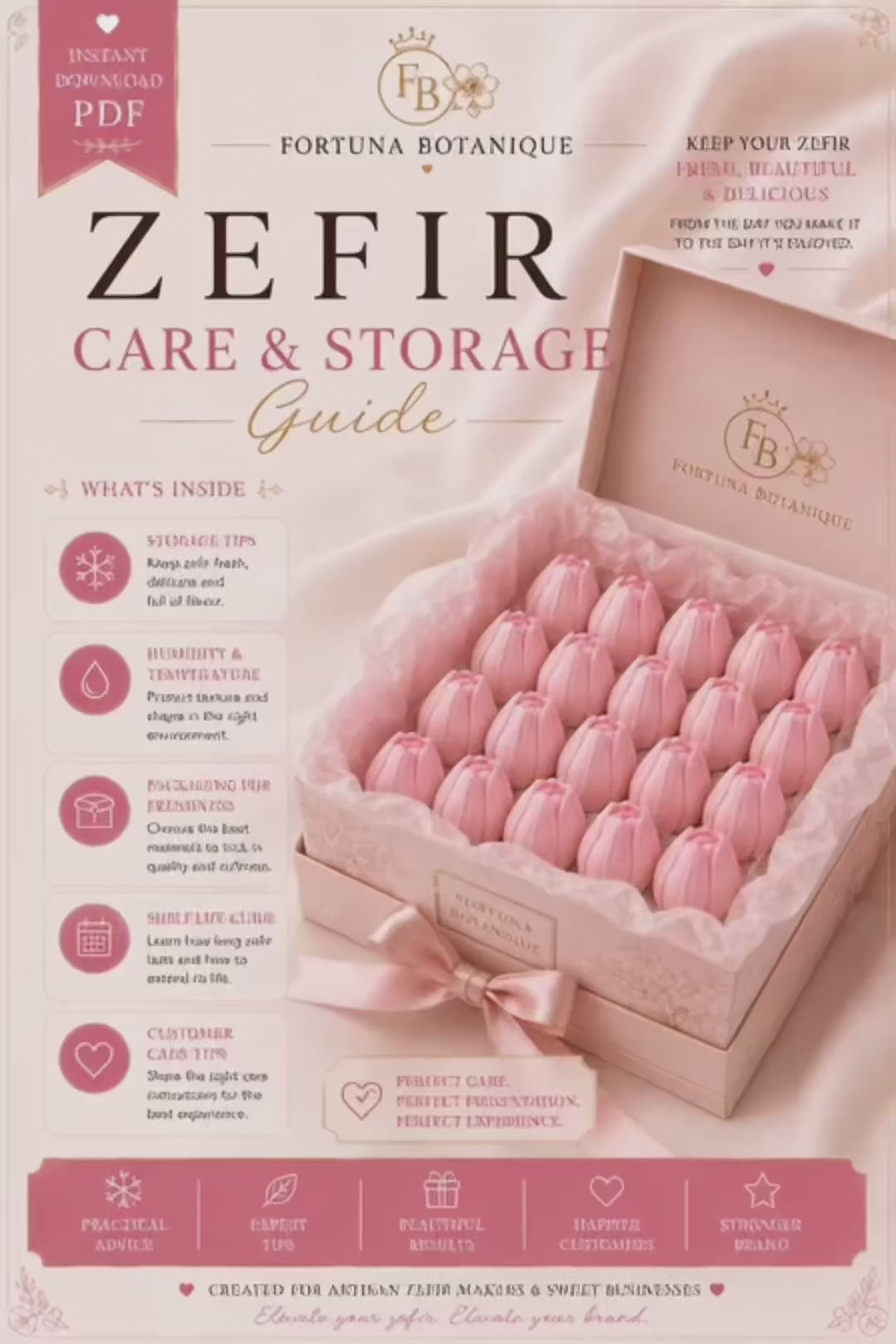 Zefir Care & Storage Guide | Keep Zefir Fresh Longer | Professional Storage & Packaging Guide | Instant PDF Download