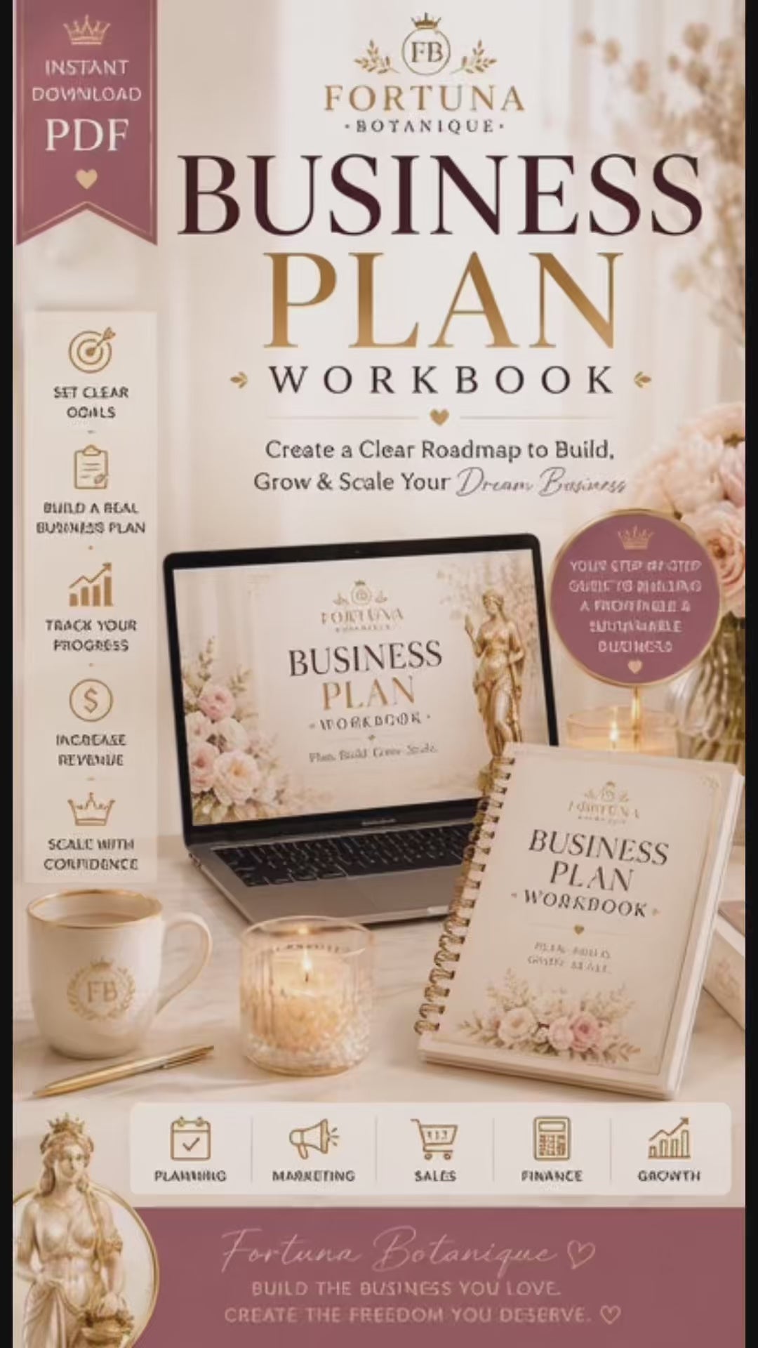 Business Plan Workbook | Small Business Planner for Entrepreneurs | Etsy Seller Business Strategy Guide | Instant PDF Download