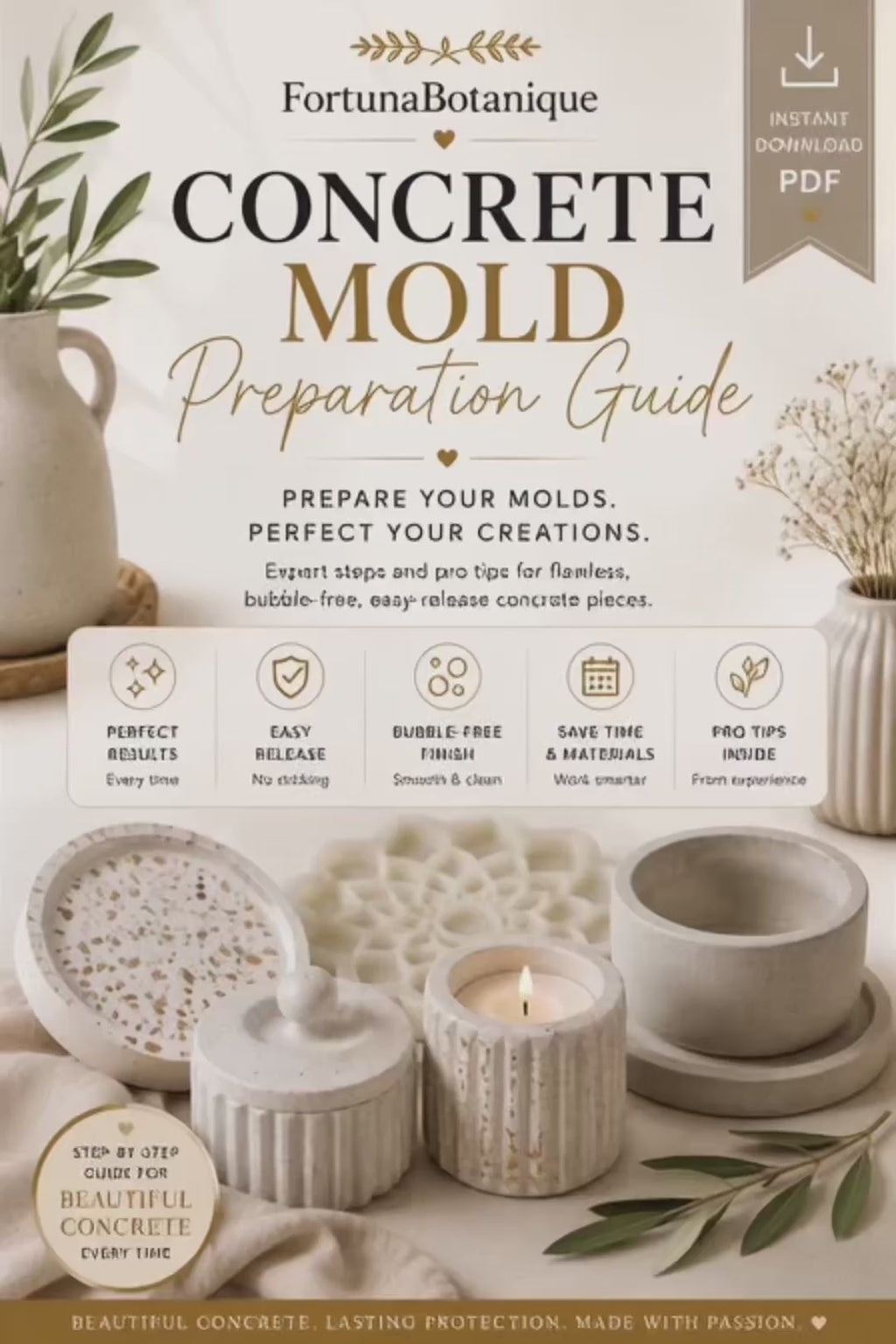 Concrete Mold Preparation Guide | Prevent Sticking, Bubbles & Imperfections | Instant PDF Download