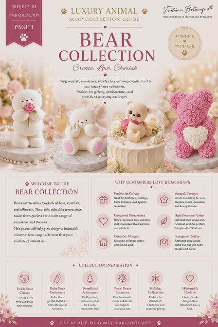 Luxury Teddy Bear Soap Collection Guide | Cute Handmade Bear Soap Ideas | Premium Soap Design PDF | Instant Digital Download