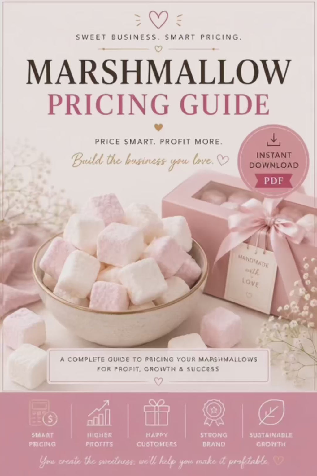Luxury Marshmallow Pricing Guide | PDF Business Pricing Workbook for Homemade Marshmallows | Cost Calculator | Wholesale & Retail Pricing Strategy