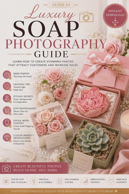 Handmade Soap Photography Guide | Product Styling & Photo Tips for Etsy & Shopify | Small Business Photography PDF