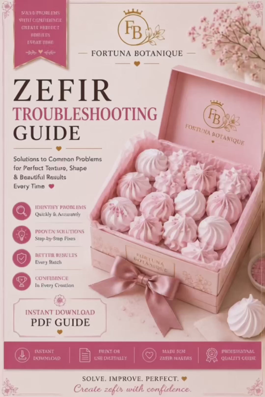 Zefir Troubleshooting Guide | Fix Common Zefir Problems | Professional Meringue Flower Guide | Instant PDF Download